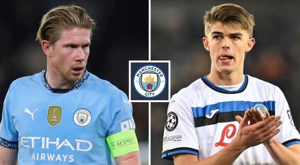 Man City tính thay thế De Bruyne bằng Charles de Ketelaere.